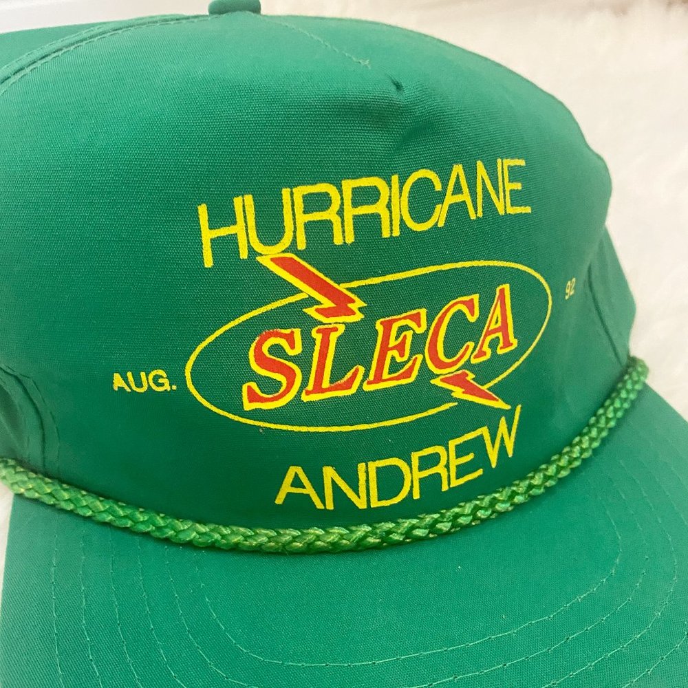 Vintage Green 1992 Hurrican Andrew Sleca Snapback Hat